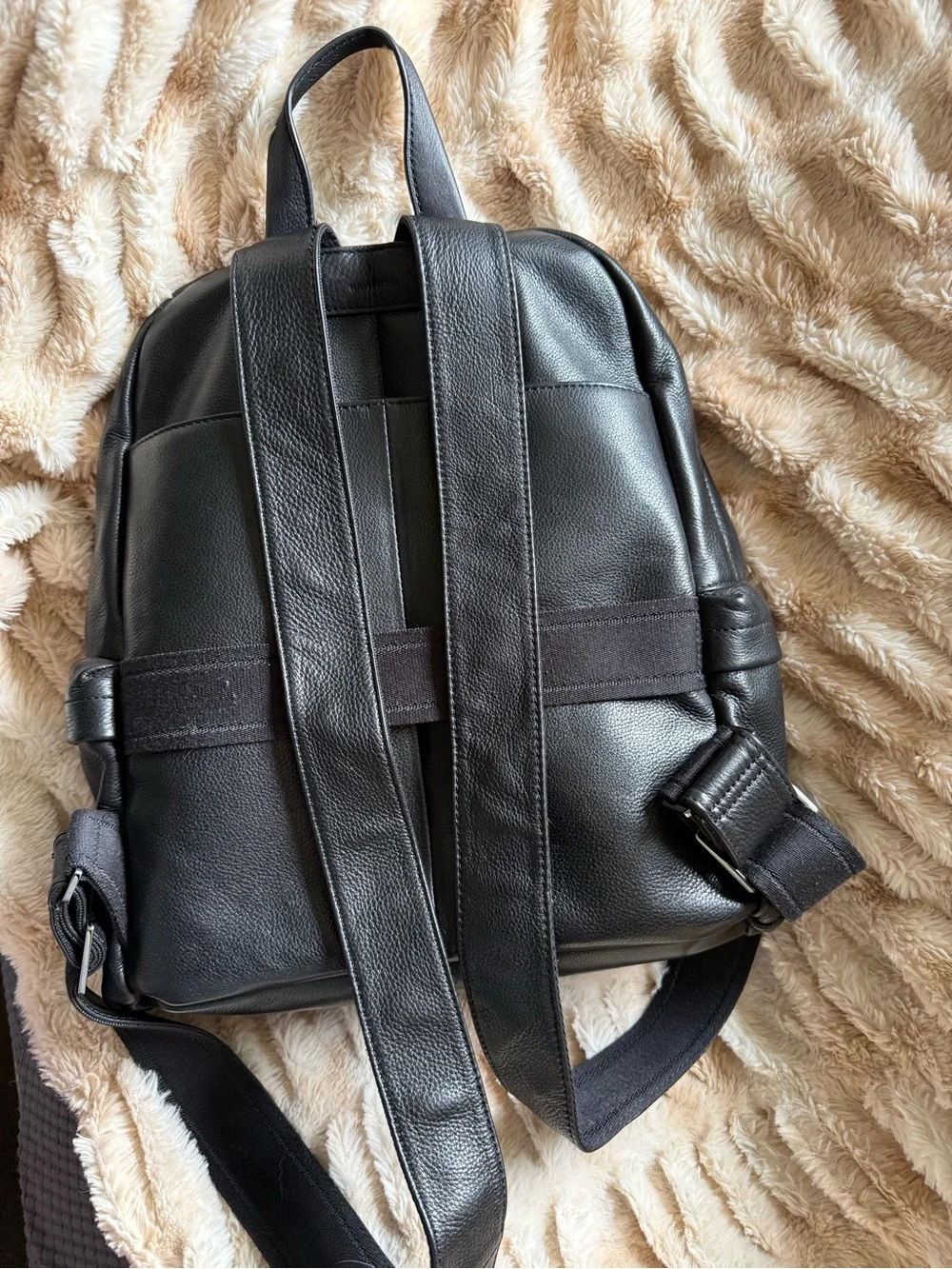 Hammitt Large Hunter Leather Backpack Black/Gunmetal